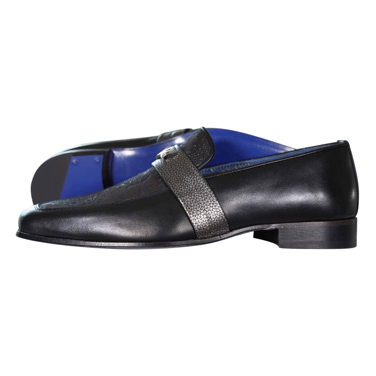 Black Oro Versailles With Silver Hardware Loafer-4
