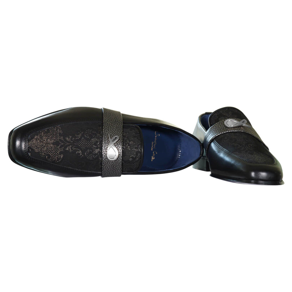 Black Oro Versailles With Silver Hardware Loafer-9