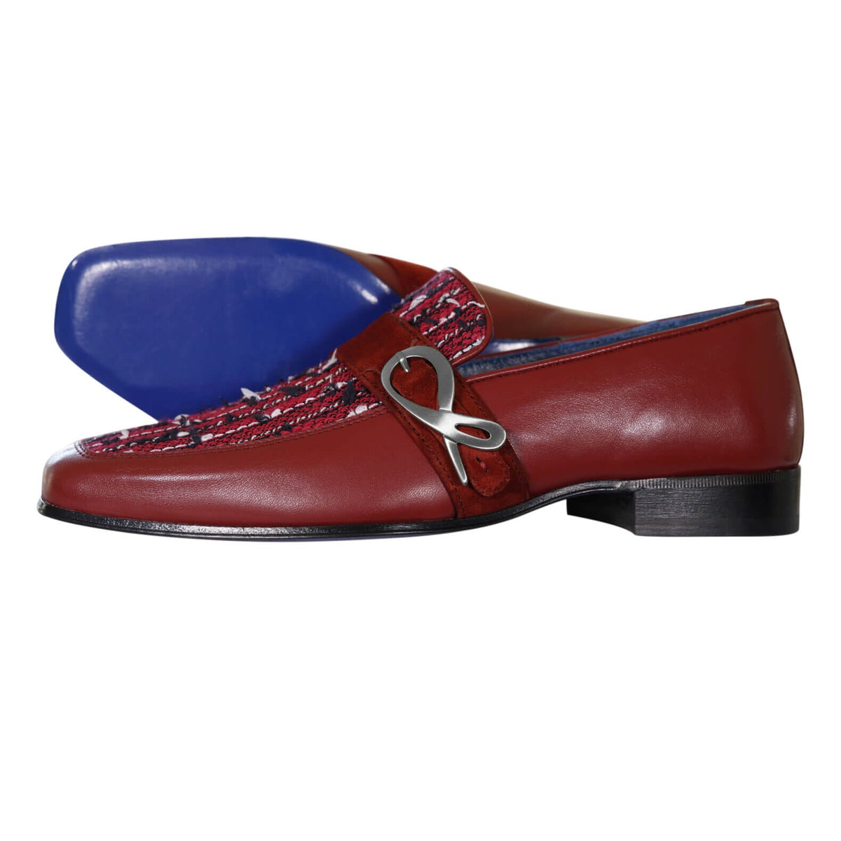 Ruby Boucle Silver Monk Loafer
