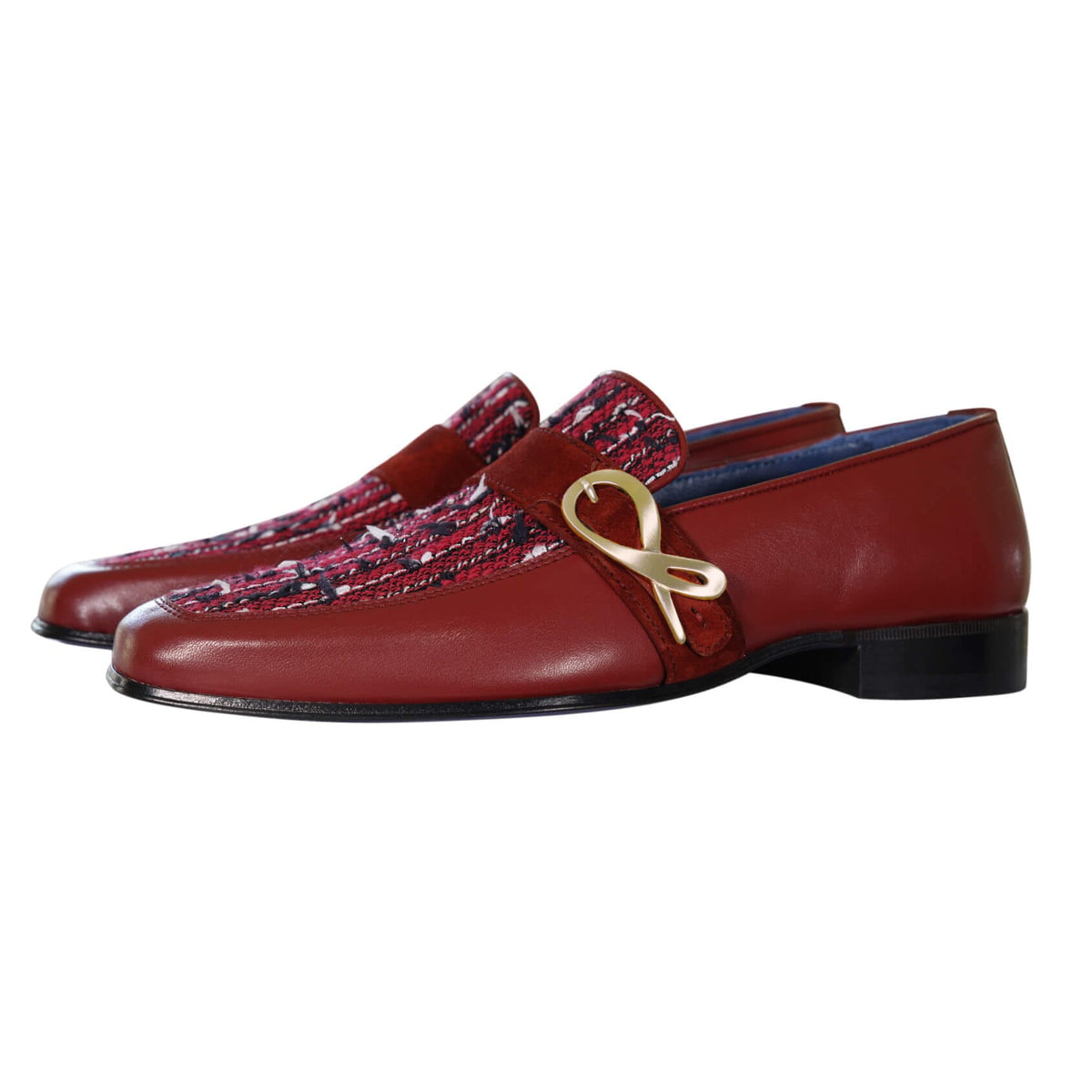 Ruby Boucle Yellow Gold Monk Loafer-3