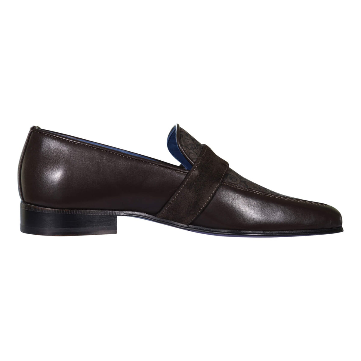 Chocolate Damascata Monk Loafers With Yellow Gold Buckle-6