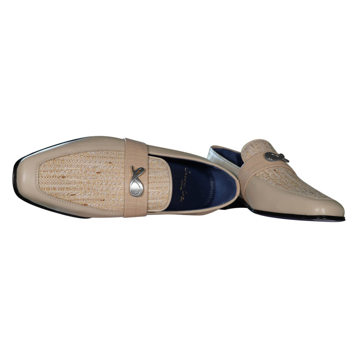 Golden Fieno With Silver Hardware Loafer-9