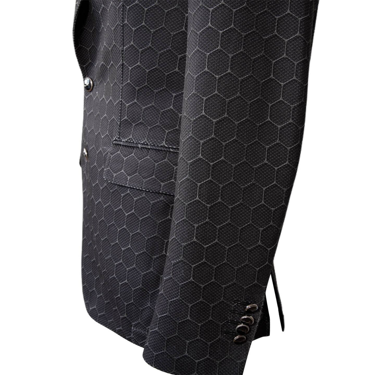 Charcoal Honeycomb Luxury Performance Sport Jacket-6