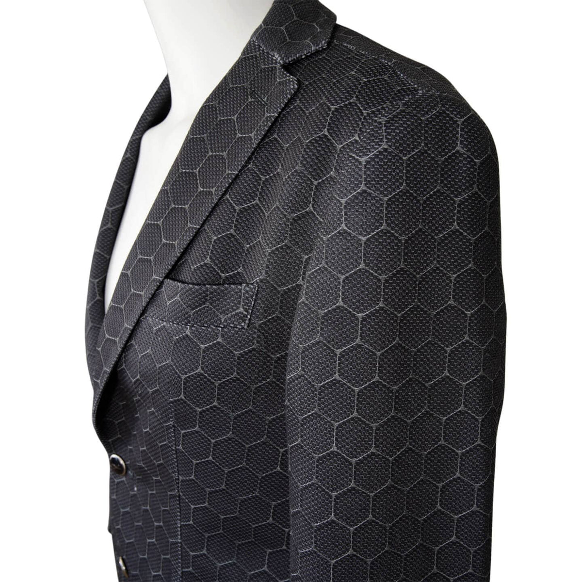Charcoal Honeycomb Luxury Performance Sport Jacket-5