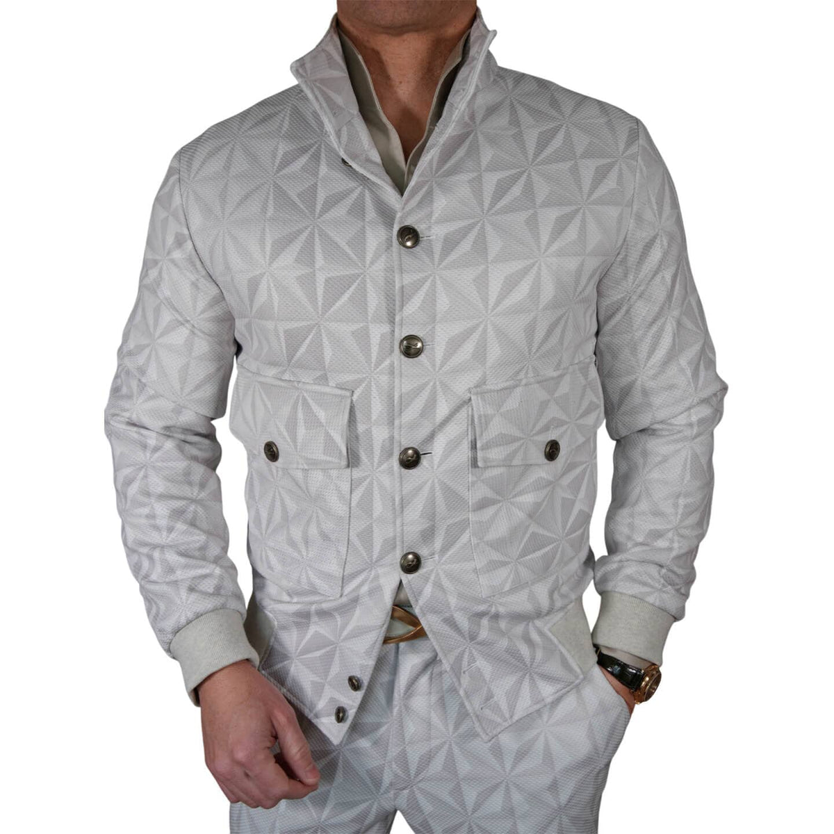 Glacier Origami Luxury Performance Bomber Jacket