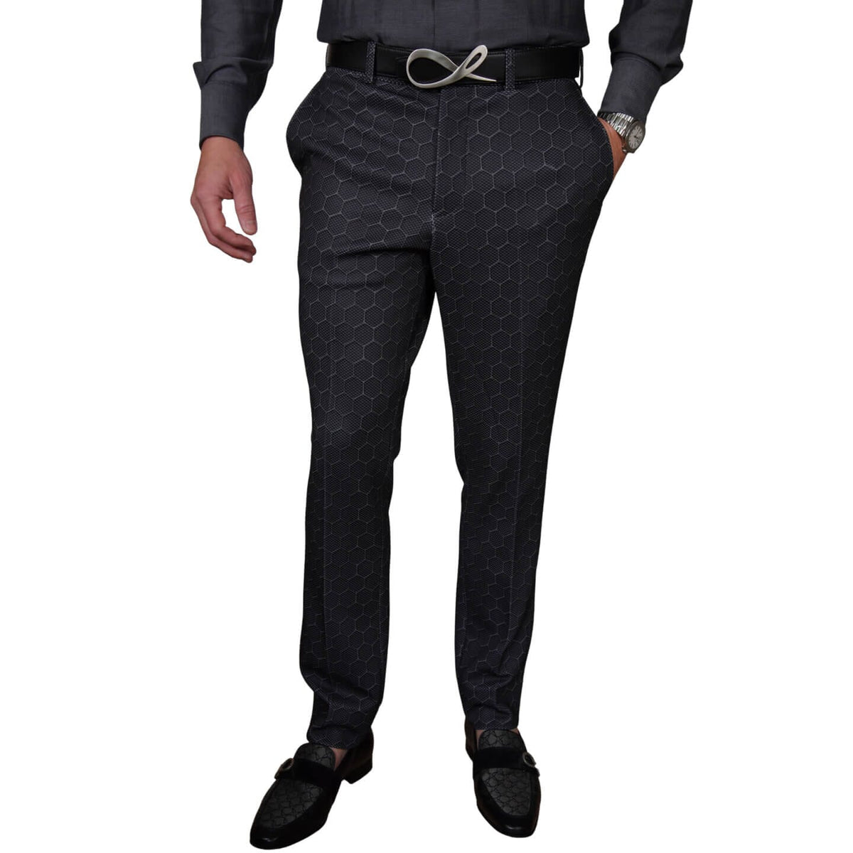 Charcoal Honeycomb Luxury Performance Trousers