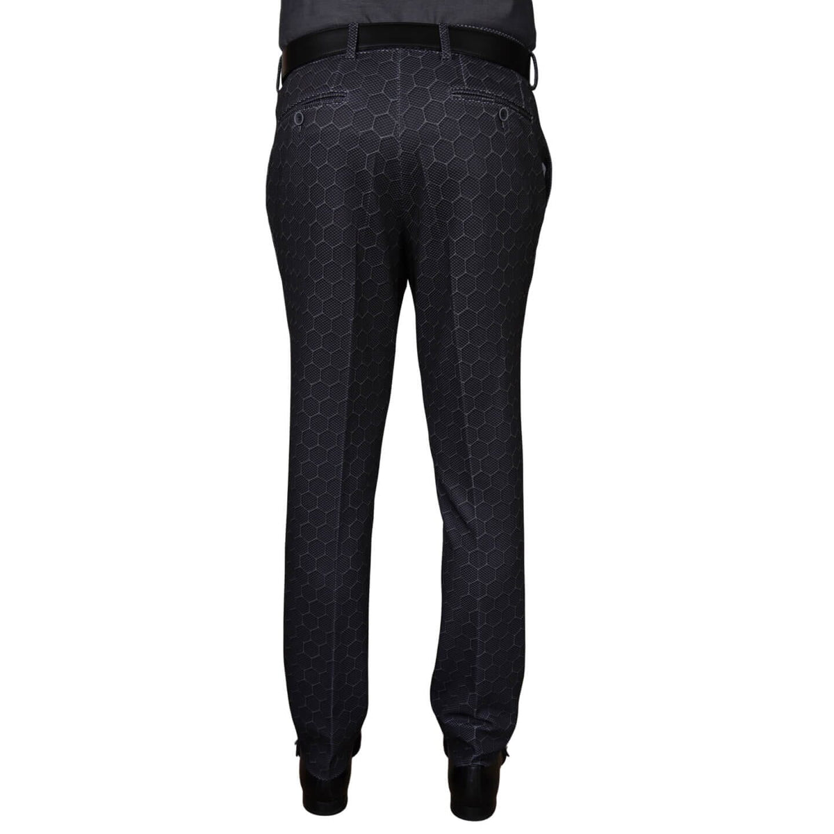 Charcoal Honeycomb Luxury Performance Trousers-4