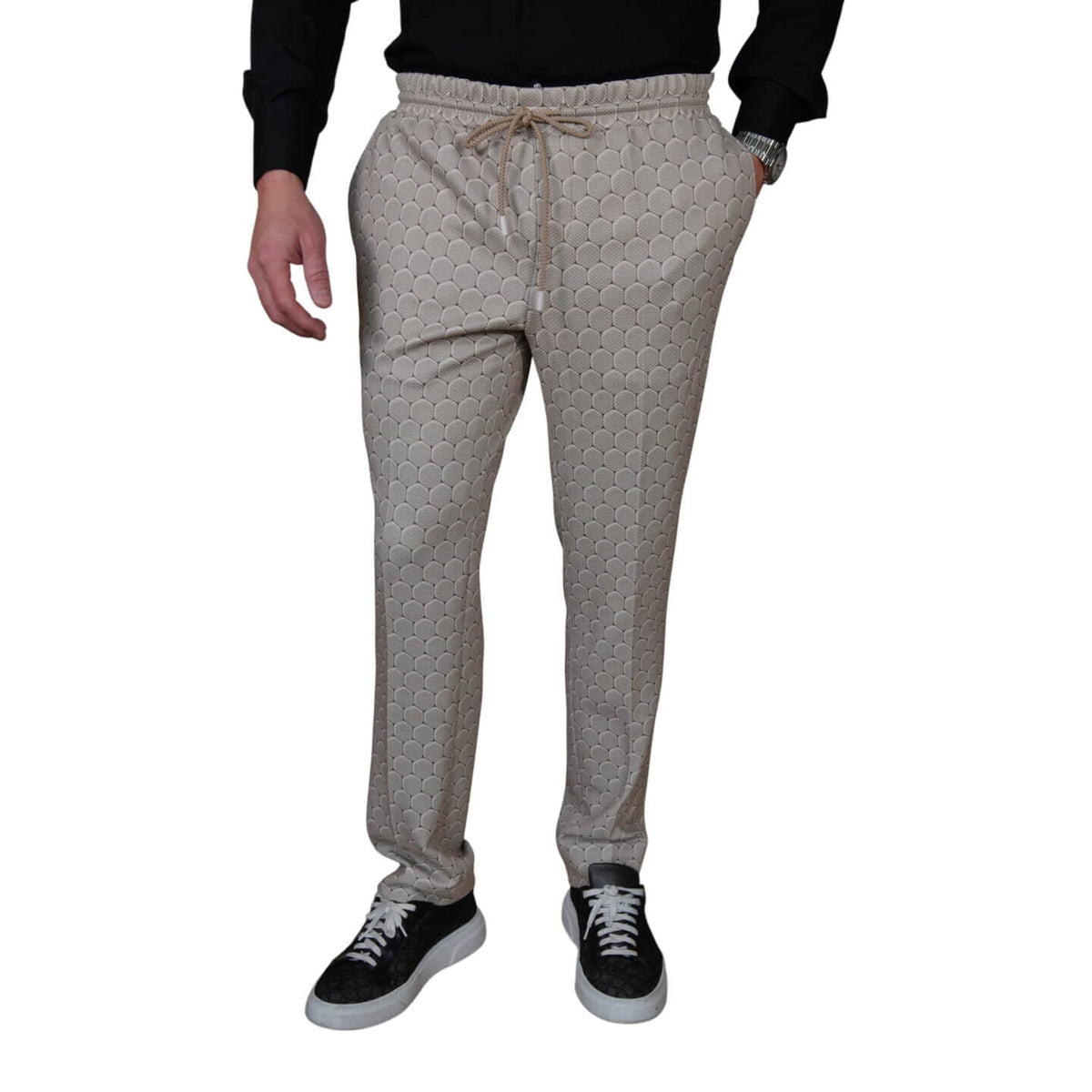 Taupe Honeycomb Luxury Performance Joggers