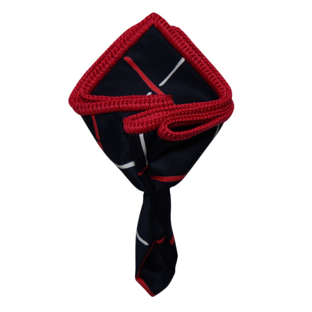 Navy Piazza with Red Signature Border