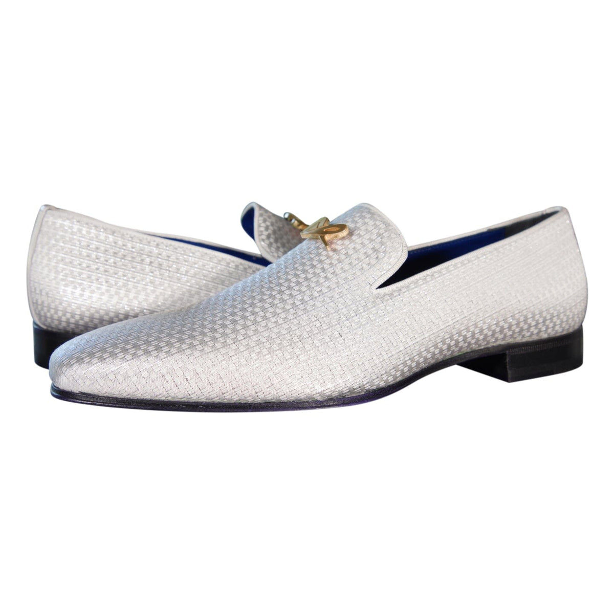 Silver Diamante With Yellow Gold Hardware Loafer-4