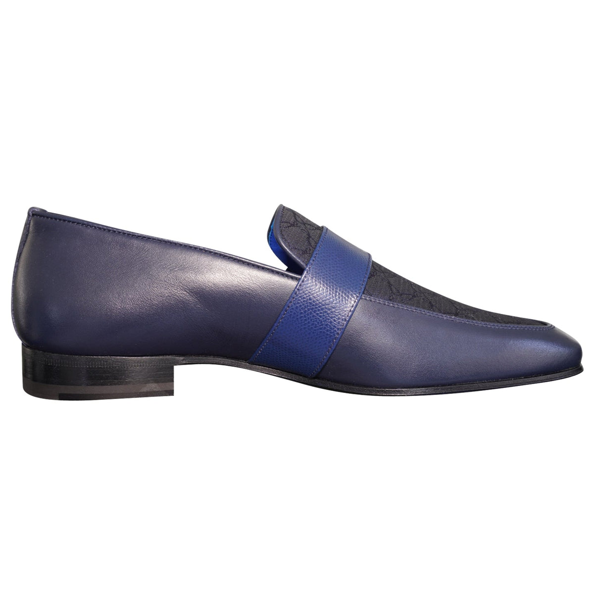 Midnight Marino Logo Monk Loafers With Yellow Gold Buckle-5