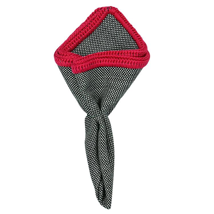 Ebony Netto with Red Signature Border - Sebastian Cruz Couture