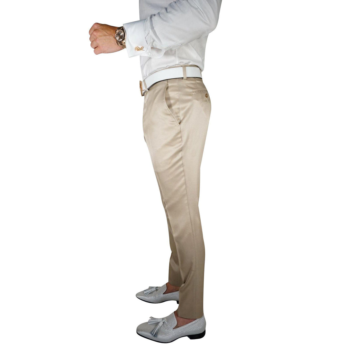Champagne Oro Lucentezza Trousers-4
