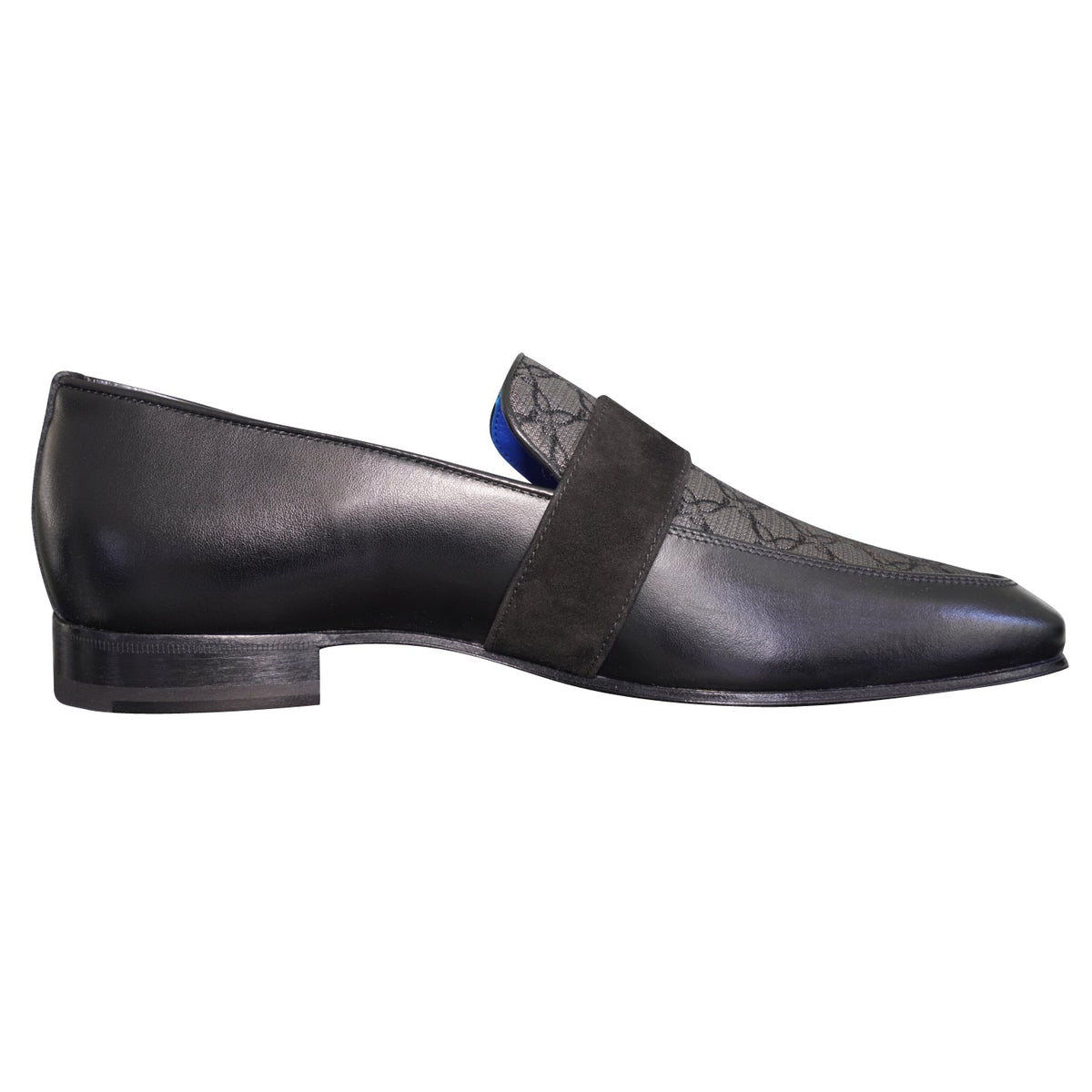 Charcoal Nero Logo Monk Loafers With Rose Gold Buckle-5
