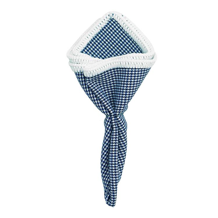 Houndstooth Mezzanotte with White Signature Border - Sebastian Cruz Couture