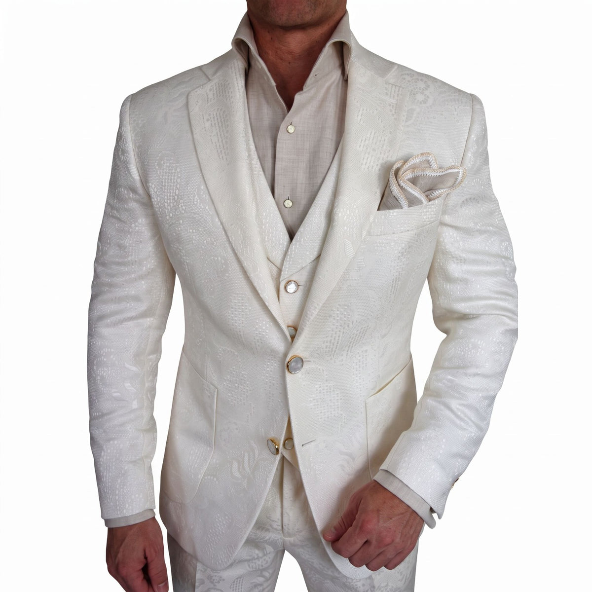 Latte Damask Jacket-3