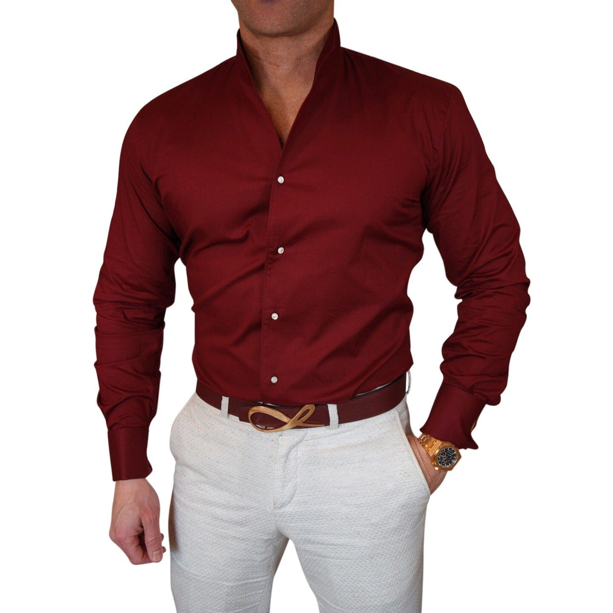 Burgundy Solopezzo Dress Shirt @ The Vault-1