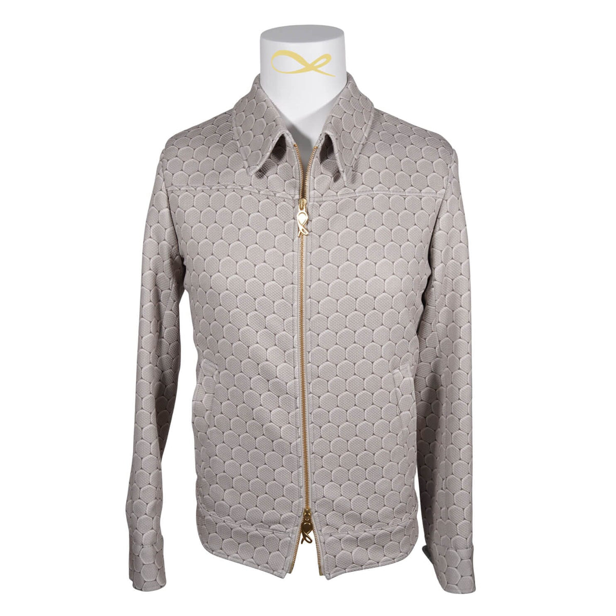 Taupe Honeycomb Luxury Two Way Performance Bomber Jacket-5