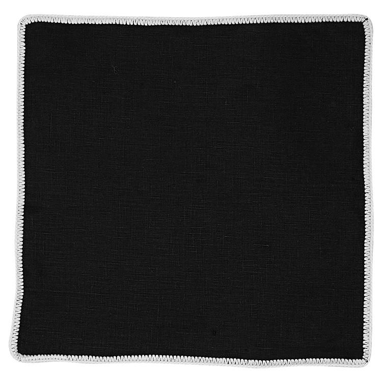 Black Raso with White Signature Border - Sebastian Cruz Couture