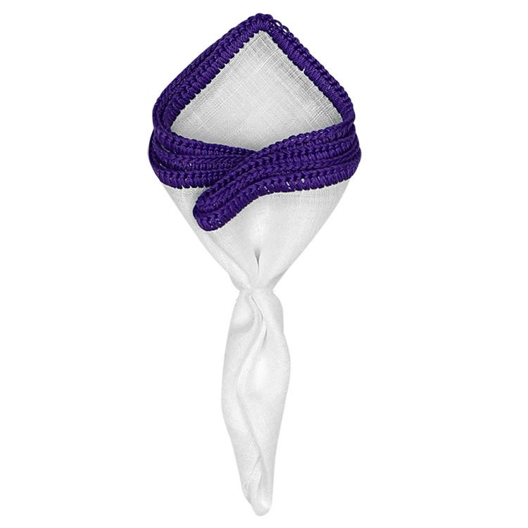 White Nieve with Purple Signature Borders
