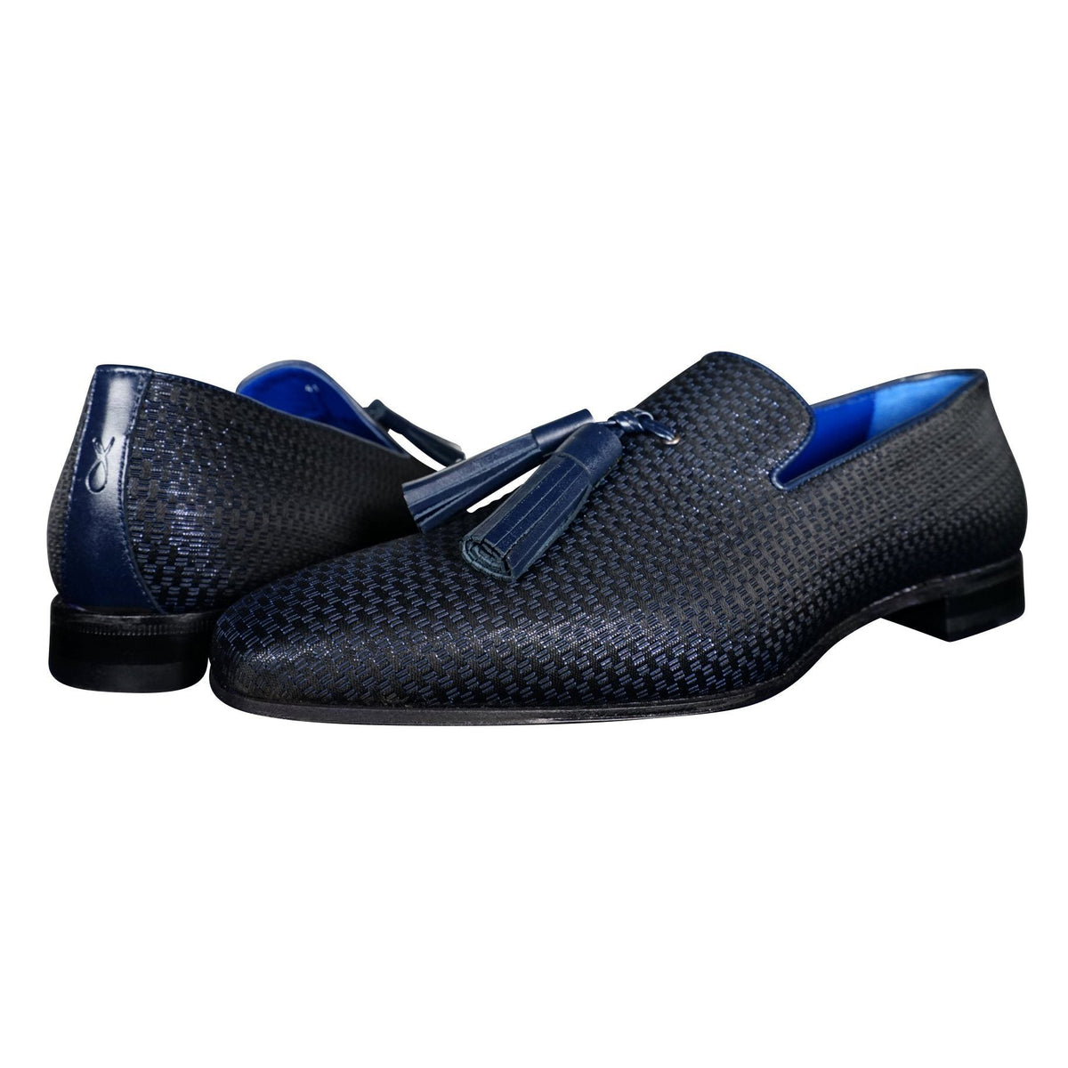 Navy Blue Diamante Tassel Loafer-4