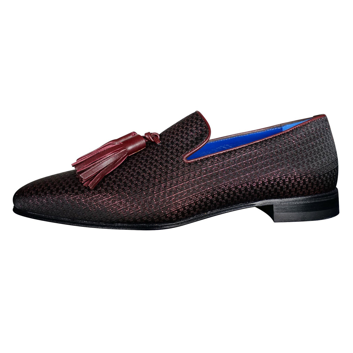 Burgundy Diamante Tassel Loafer-5