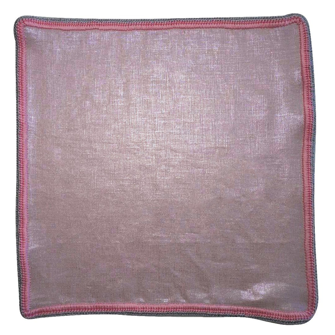 Pink Pearl with Pink and Silver Flake Border