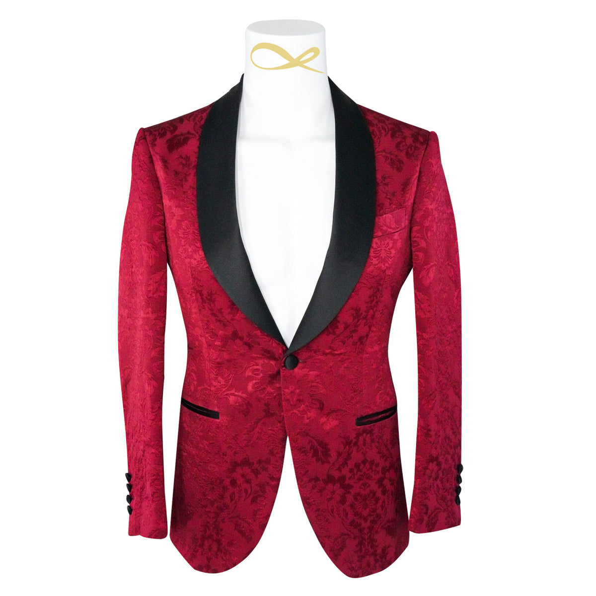 Burgundy & Black Fiore Dinner Jacket-5
