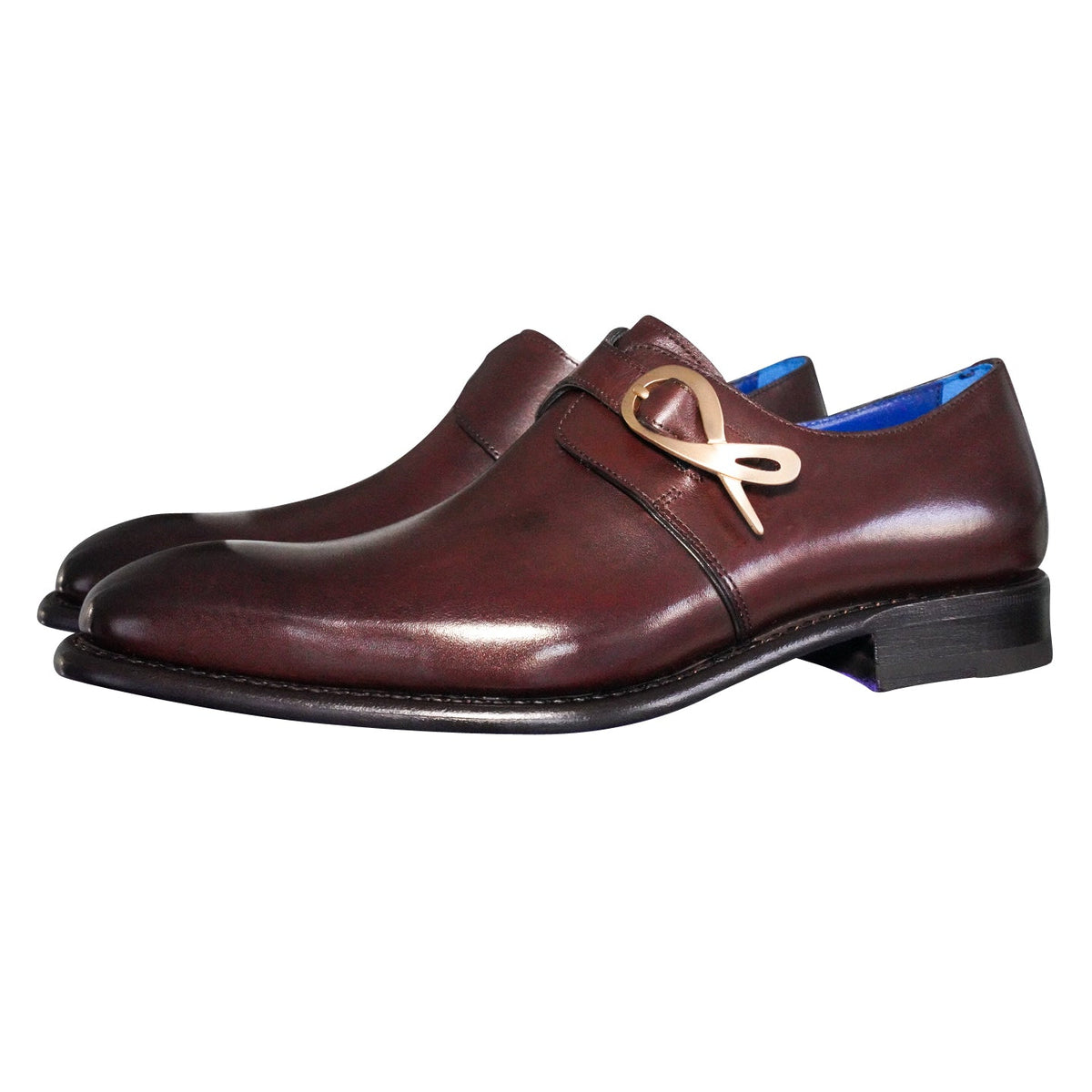 Cacao With Yellow Gold Hardware Monk Strap-3