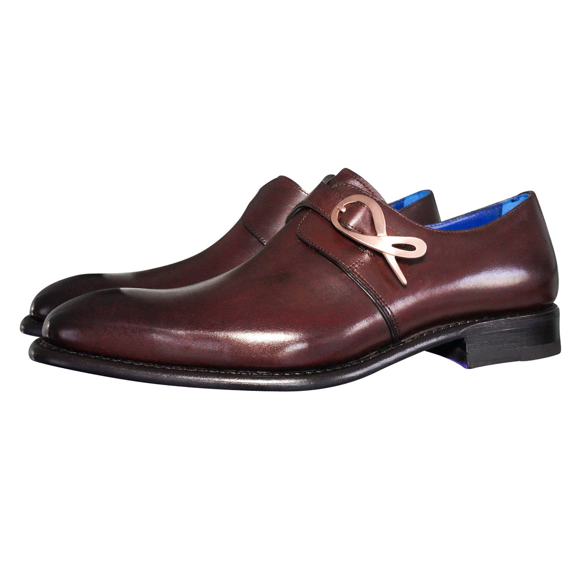 Cacao With Rose Gold Hardware Monk Strap-3