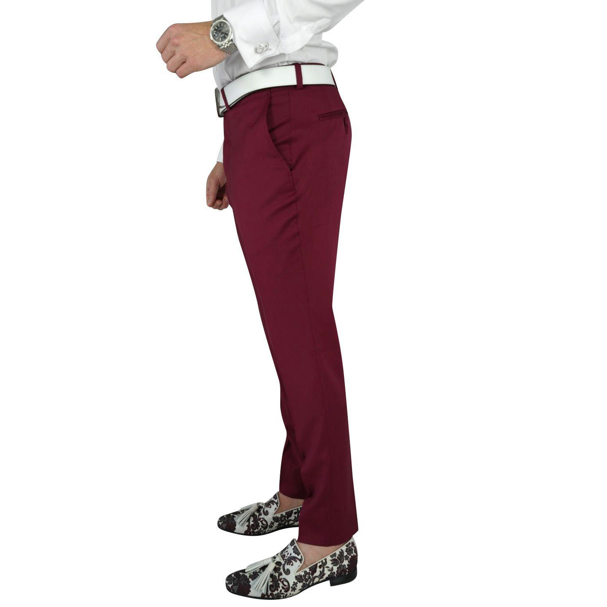 Burgundy Trousers-4