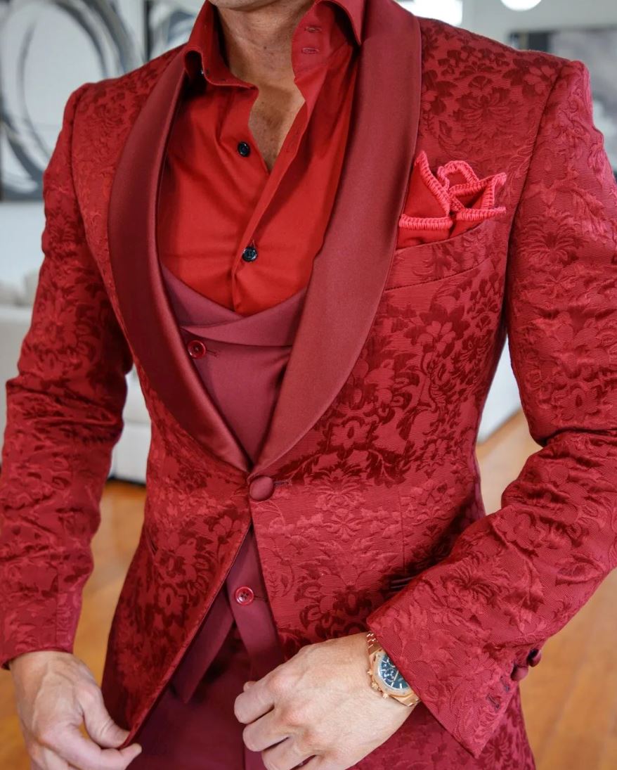 Burgundy Fiore Dinner Jacket @ The Vault-2