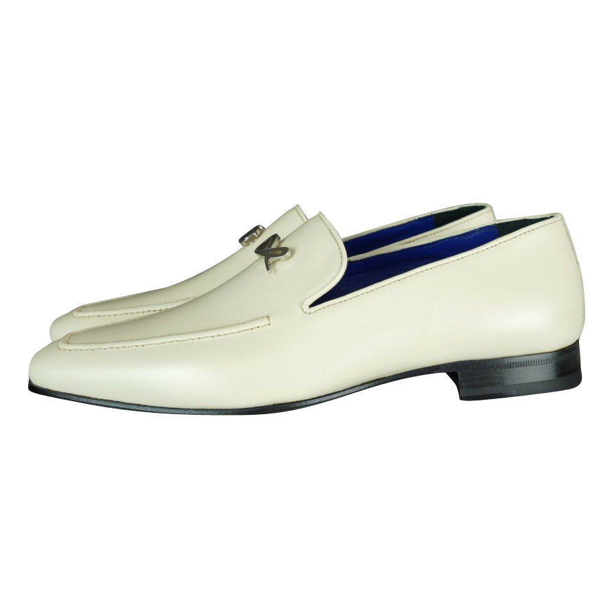 Classica Mascarpone With Silver Gold Hardware Leather Loafers @ The Vault-5