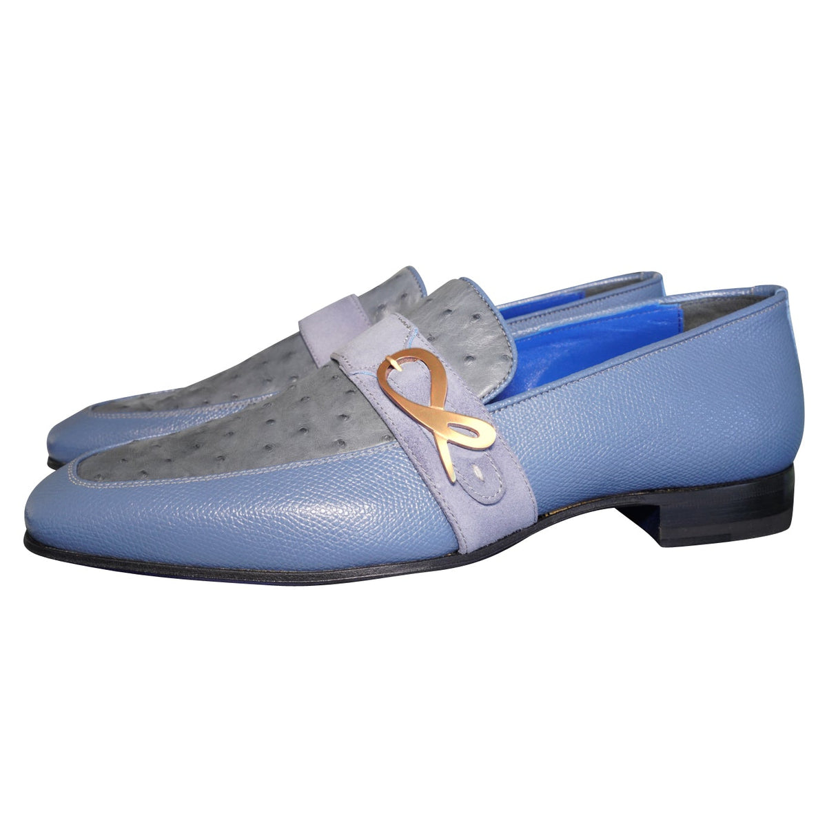 Aegean Ostrich Monk Rose Gold Loafer-3