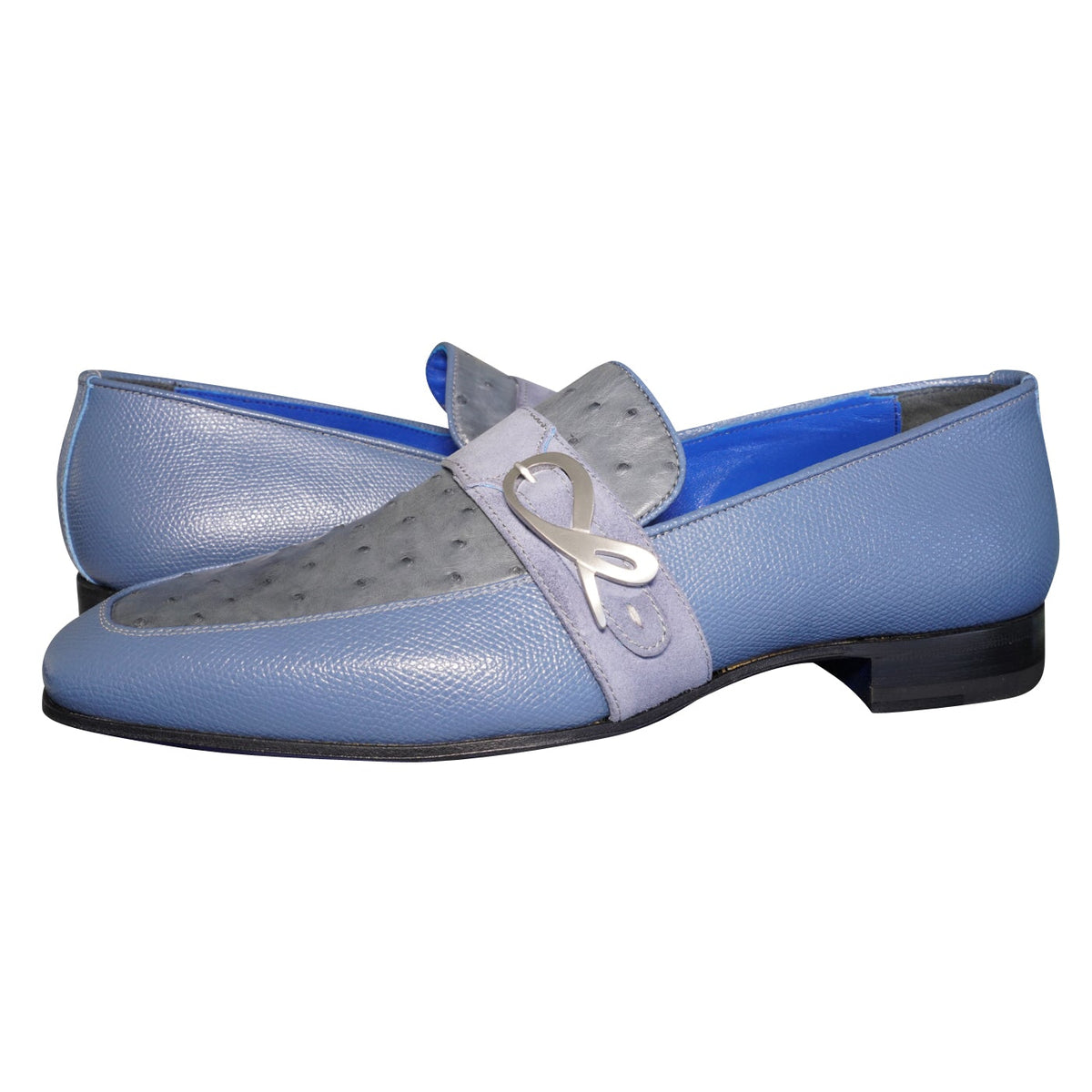 Aegean Ostrich Monk Silver Loafer @ The Vault-4
