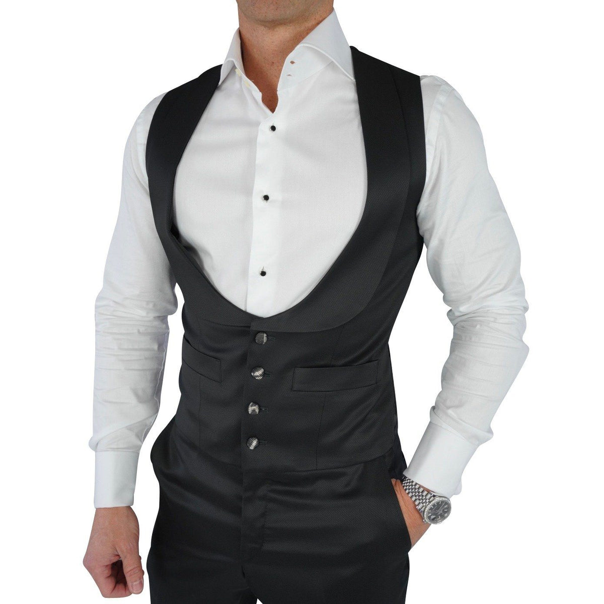 Black Evento Apache Oro Cavallo Waistcoat-1