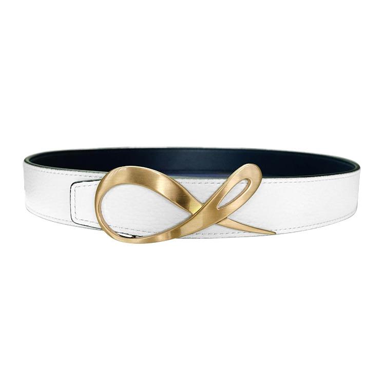Classica Bianco Blu Mezzanotte Rose Gold Belt