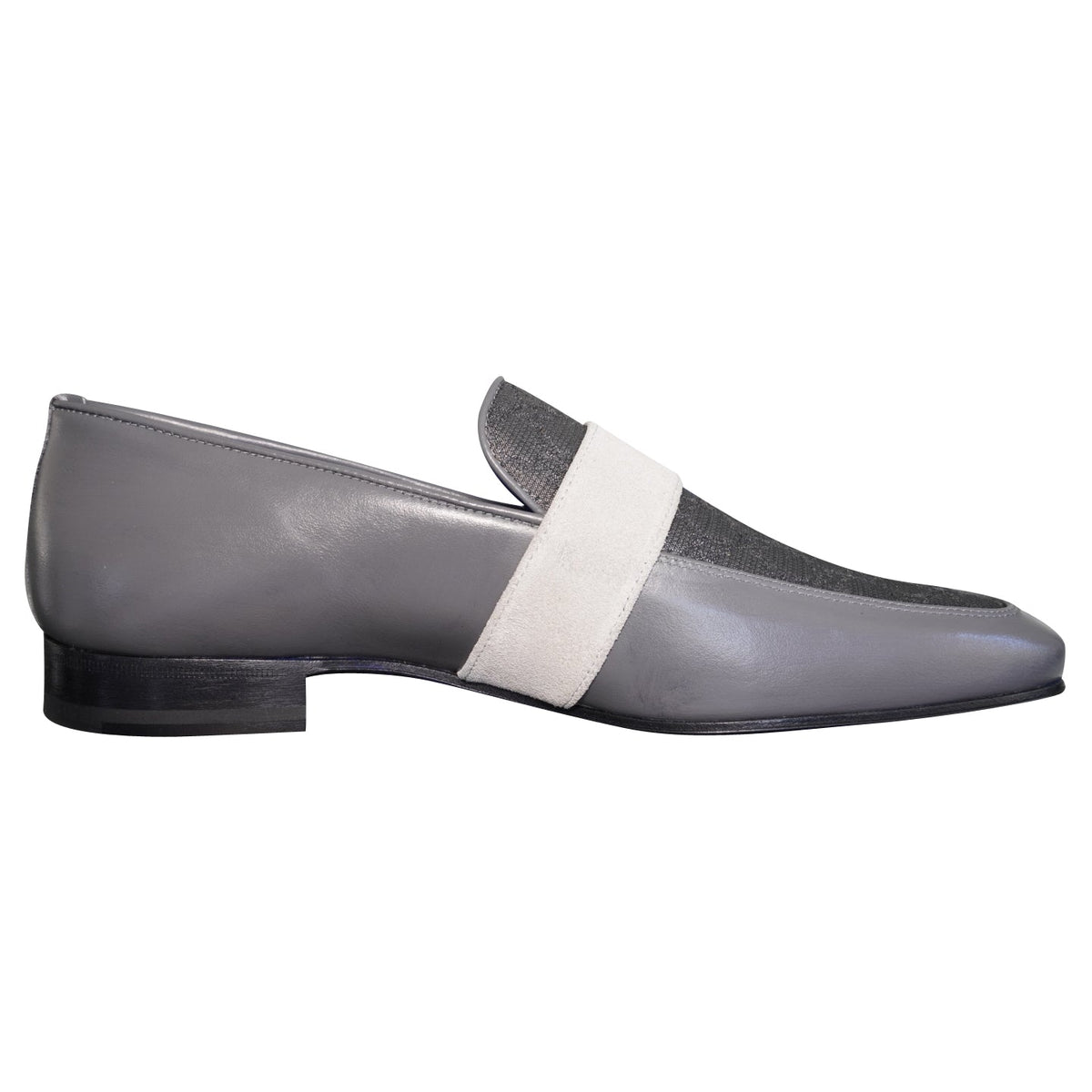 Grigio Logo Monk Strap Loafer With Gold Buckle-5