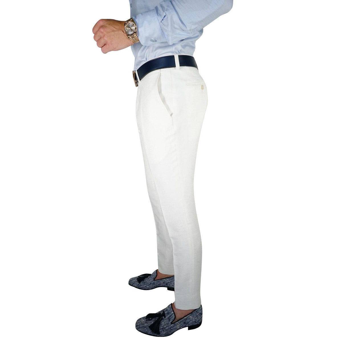 Latte Lino Tweed Trousers @ The Vault-4
