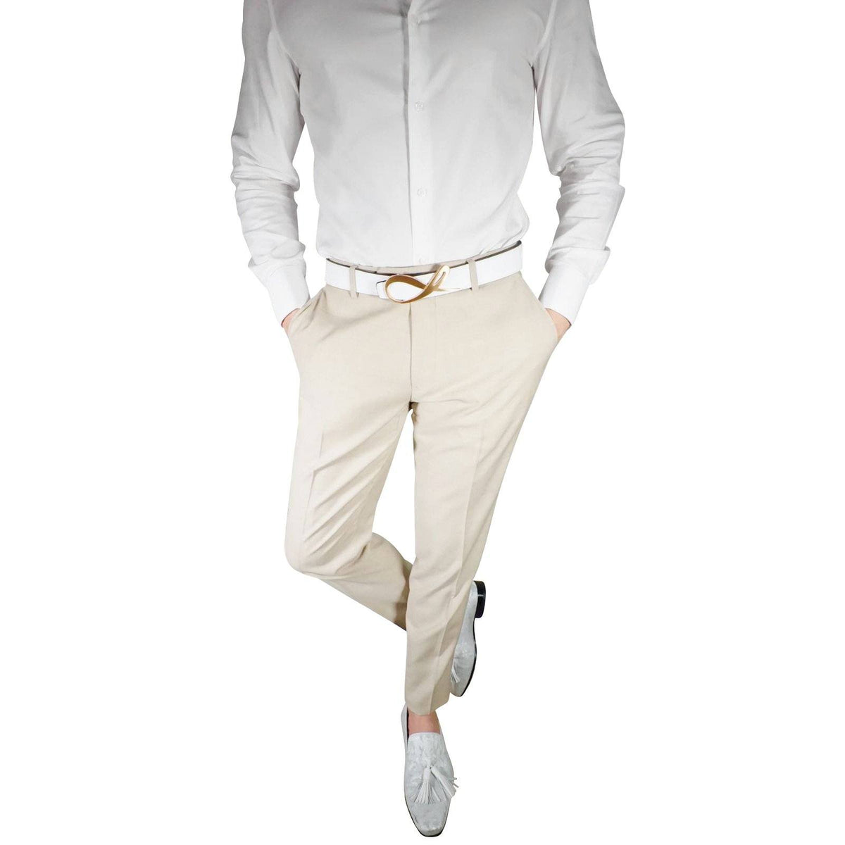 S by Sebastian Khaki Crema Trousers @ The Vault-1