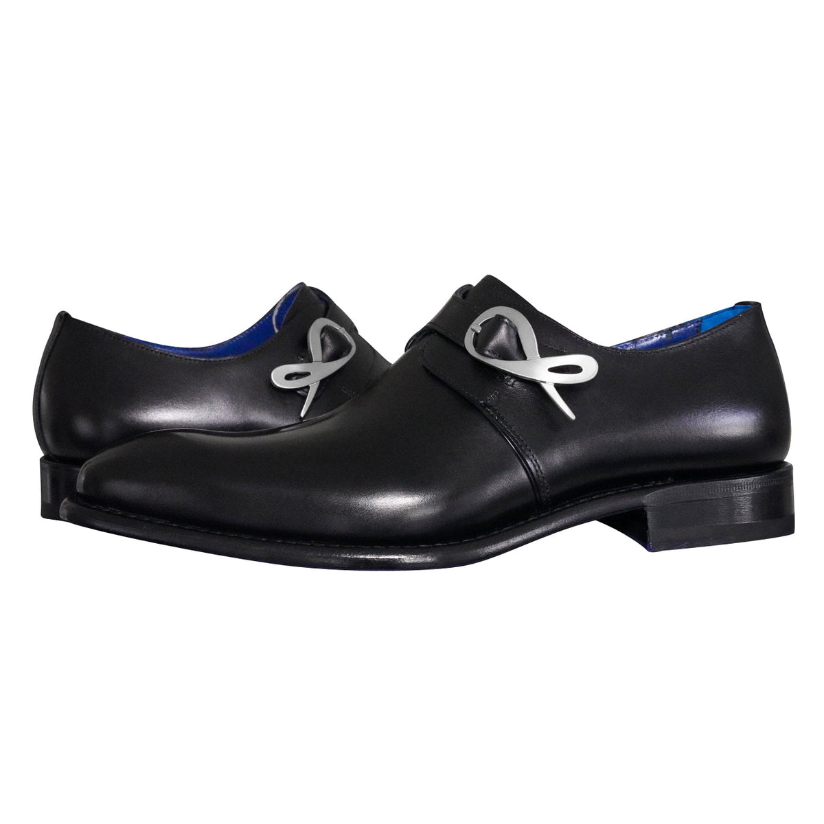 Nero Opal With Silver Hardware Monk Strap-4