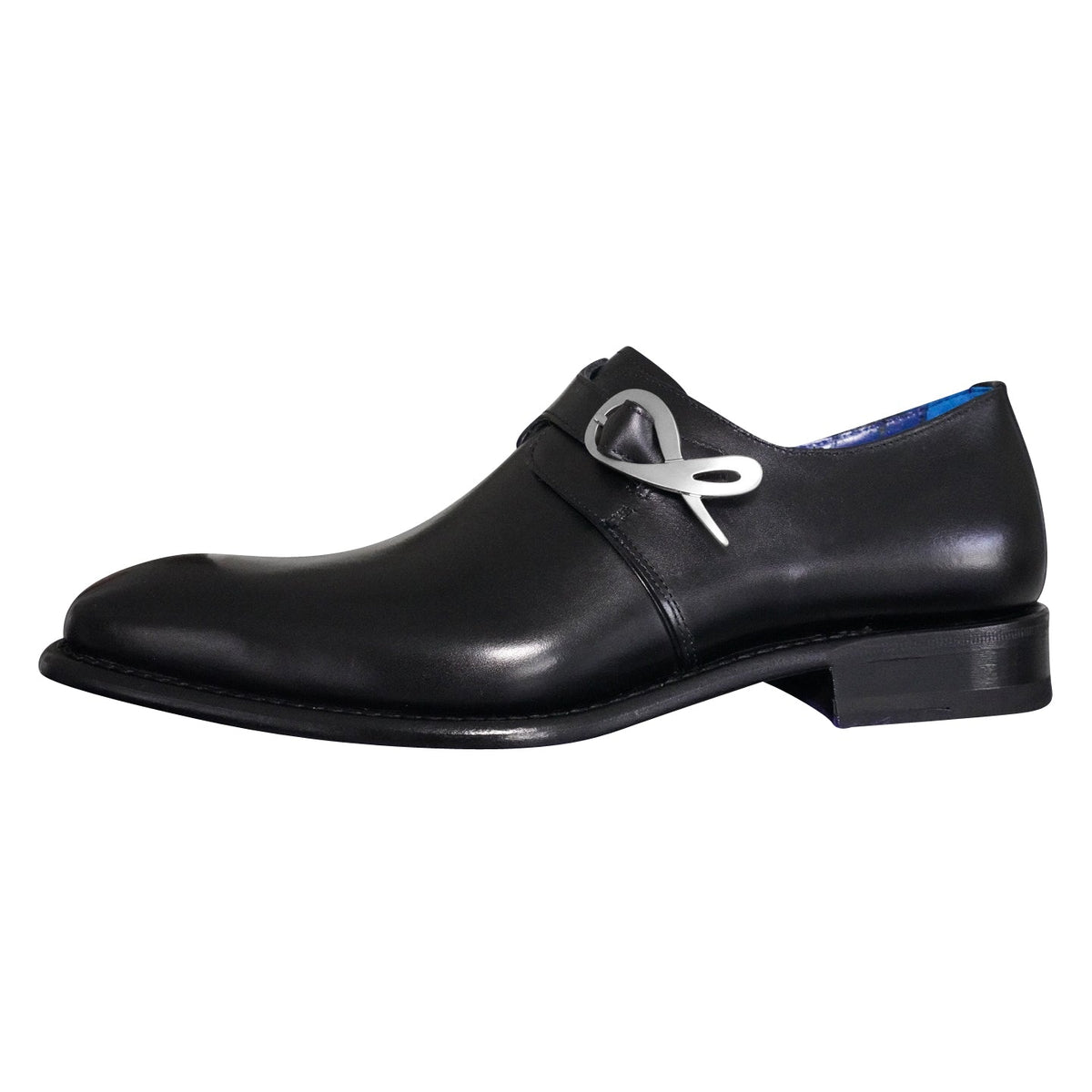 Nero Opal With Silver Hardware Monk Strap-7