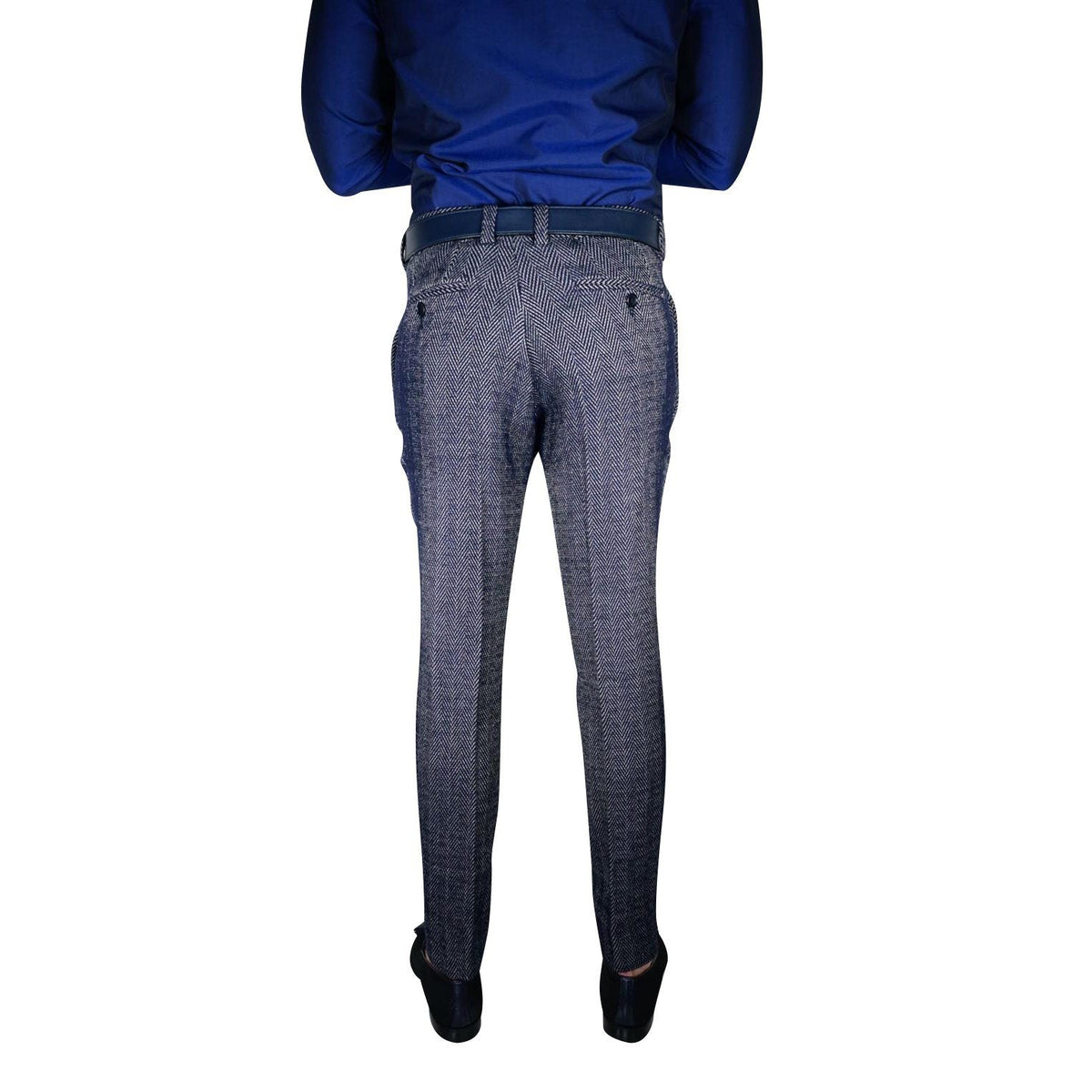 Blu Chevron Trousers-5