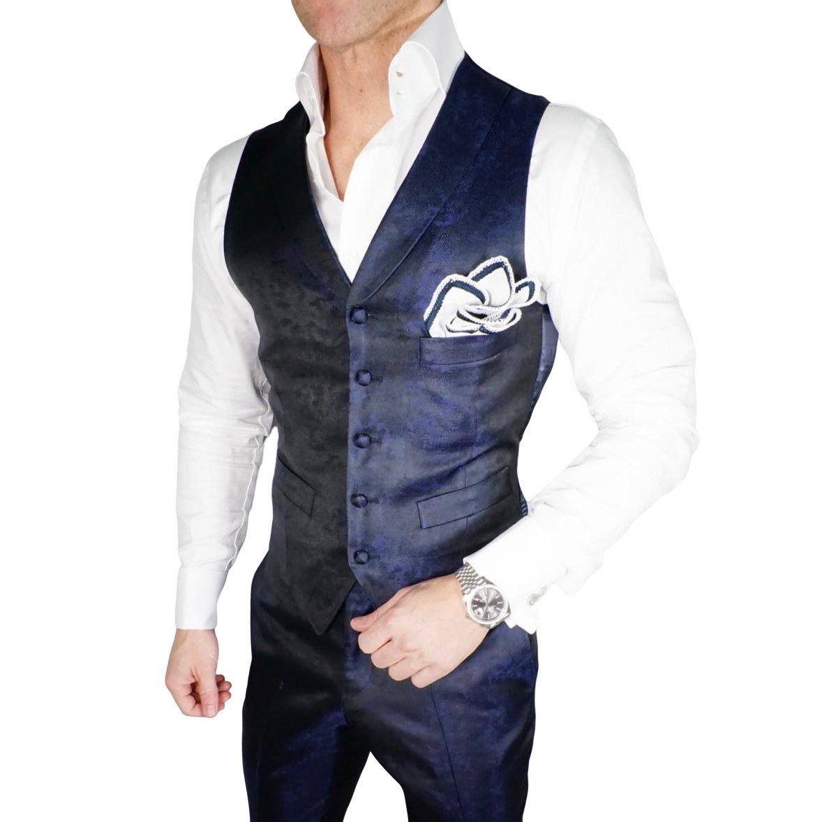 Navy Brillo Ciottoli Waistcoat
