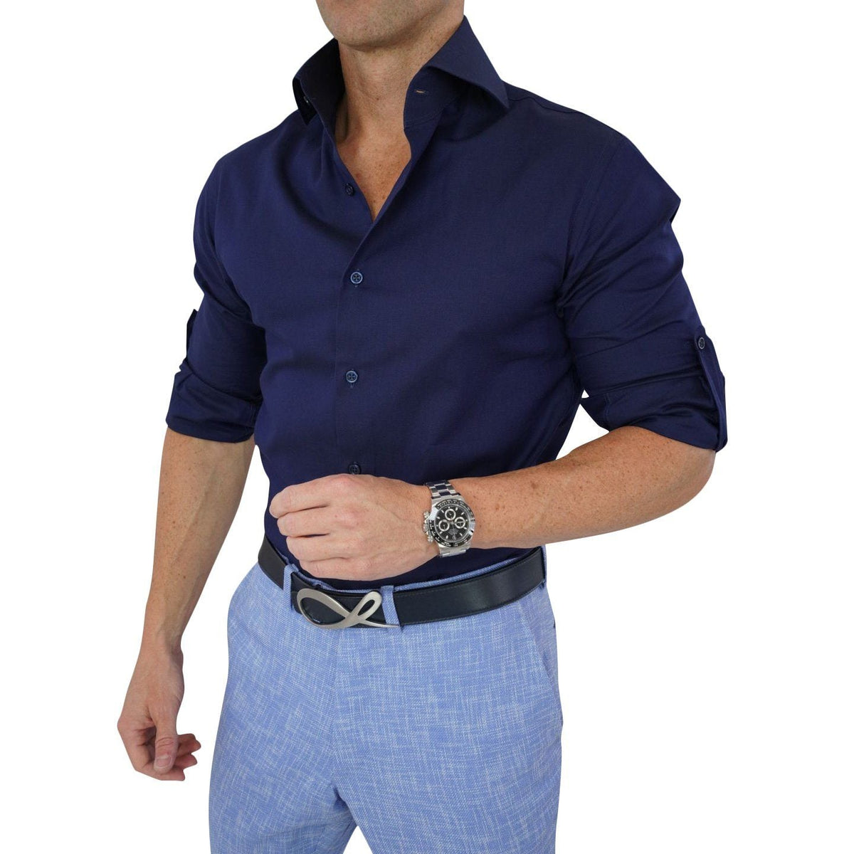 Blu Birdseye Dress Shirt @ The Vault-1