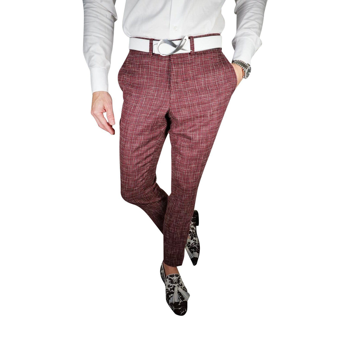 Burgundy Canestro Trousers @ The Vault