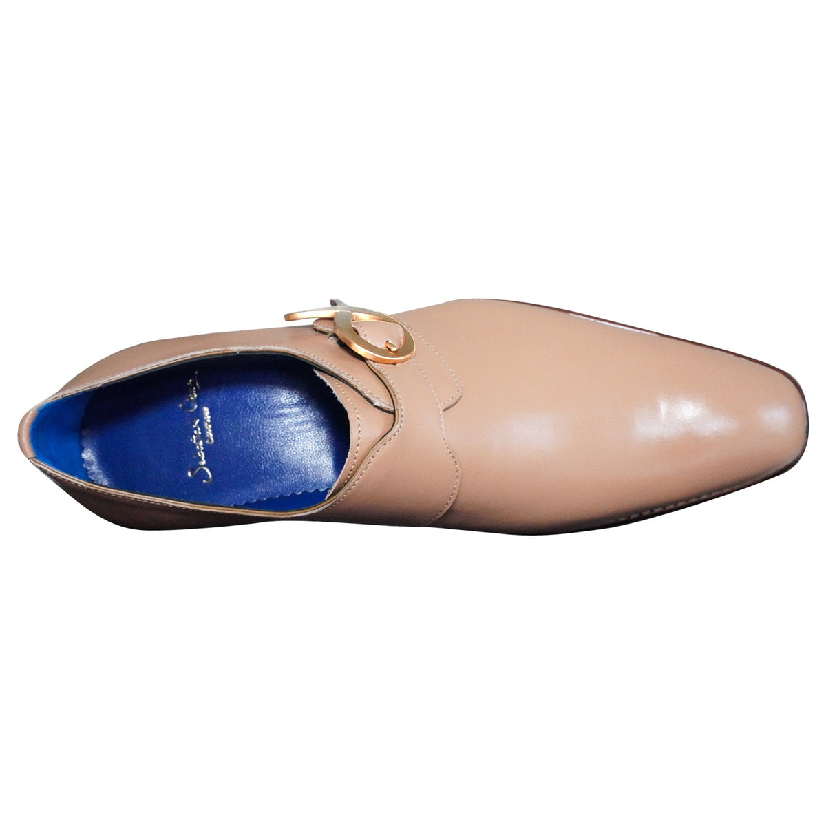 Latte With Yellow Gold Hardware Monk Strap-6