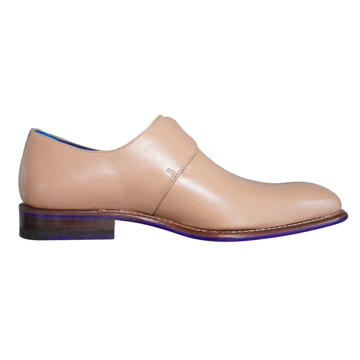 Latte With Silver Hardware Monk Strap