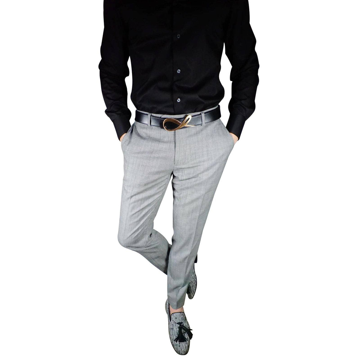 S by Sebastian Fossile Grey Trousers @ The Vault-1