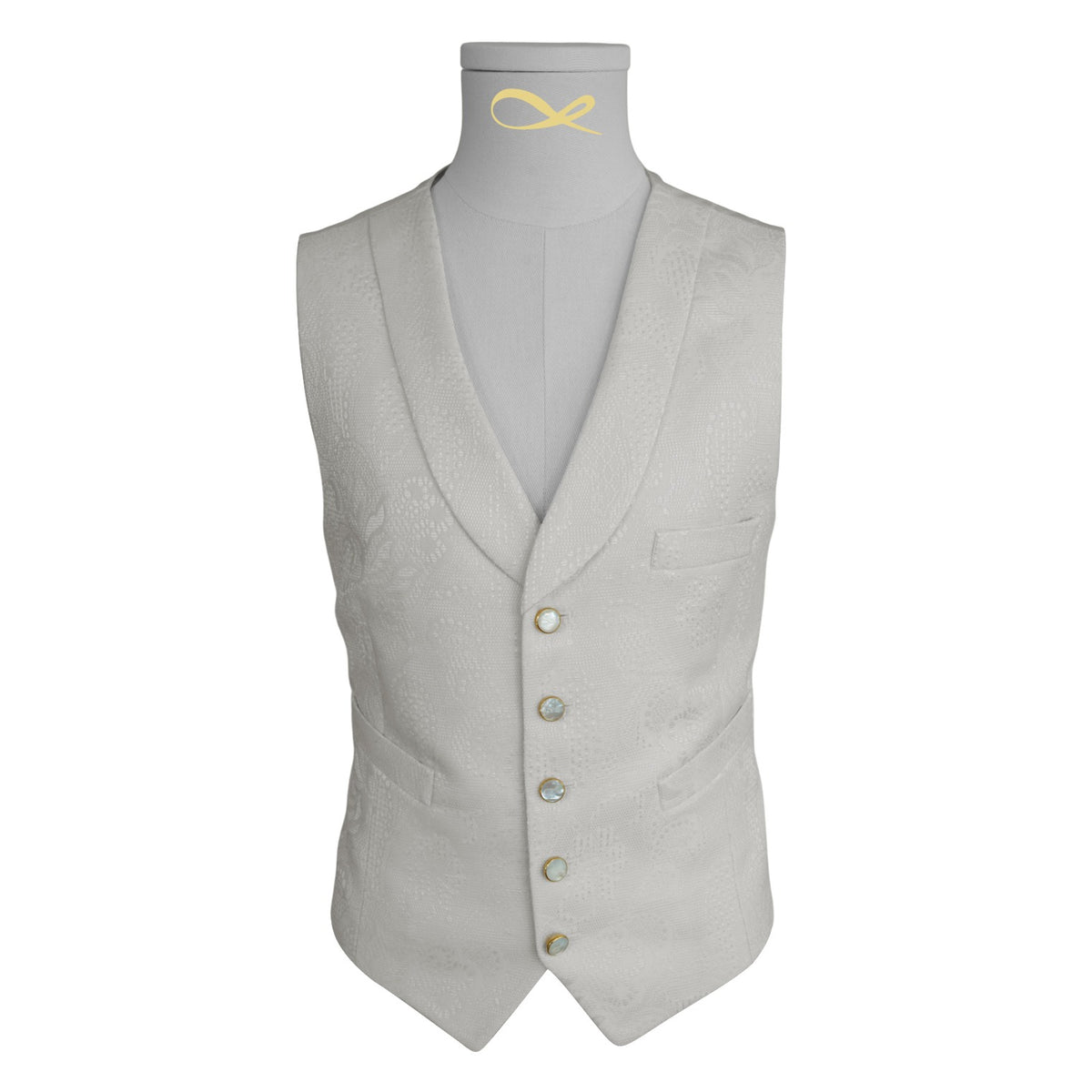 Latte Damask Ciottoli Waistcoat-3